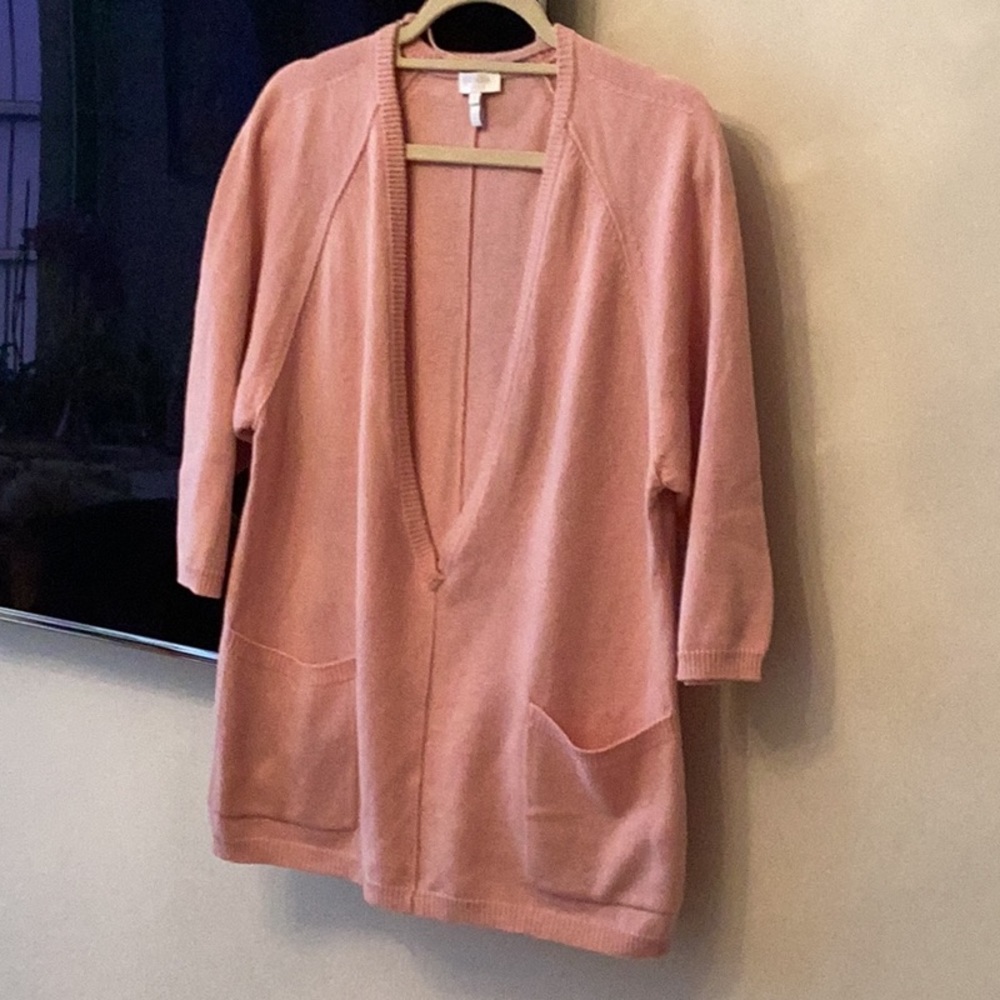 NWT Escada Sport Pullover Pink long V Neck Size S